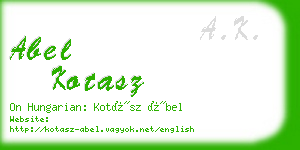 abel kotasz business card